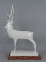 Sculpture : Bronze - Grand Cerf Blanc - n°7/48 tirage posthume d'après POMPON François