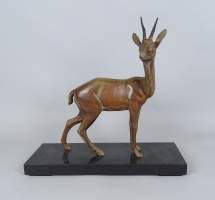 Sculpture : métal - Antilope - anonyme milieu 20eS