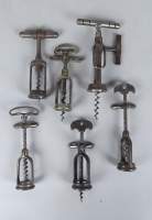 Collection : 6 tire - bouchons anciens à cage : 4 en métal à hélice , bague basculante , à crémaillère