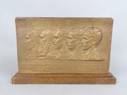 Sculpture : bas - relief - Cinq rois belges - 1956 signé COURTENS Alfred