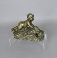 Sculpture : bronze - L'enfant et le lézard - anonyme fin 19eS