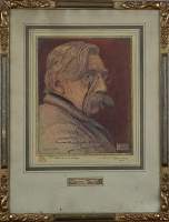 Estampe : Eau-forte couleur - Emile Verhaeren - 1921 2è état épreuve unique cachet d'atelier CHARLES BERNIER signé BERNIER Charles