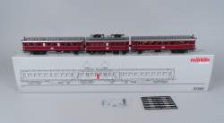 Jouet : Train MARKLIN HO : 37265 autorail allemand à trois éléments , rouge , type ET 87 de la DB