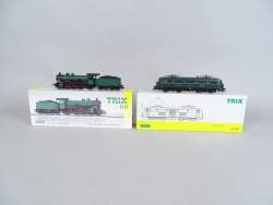 Jouet : Train TRIX HO loco de la SNCB(2) : 22749 motrice électrique + 22359 locomotive avec tender