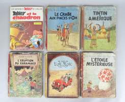 BD(6) ASTERIX , UDERZO et GOSCINNY id. à l'EO titre dos - Astérix et le chaudron - +Hergé Tintin et KARAMAKO (Ds l'état)