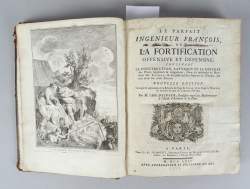 Livre : DEIDIER abbé , - Le parfait ingénieur françois ou la fortification offensive et défensive. - Paris , C - A Jombert , 1757 (couv abîmée) a/ 50 gravures