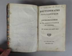 Livre : - Dictionnaire philosophique ou introduction à la connaissance de l'homme - 1751 , Londres