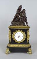 Horloge en marbre et bronze avec sculpture - enfants musiciens - époque NAPIII