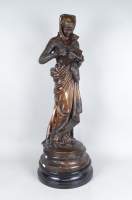 Sculpture : bronze (taches) - La liseuse - tirage posthume d'après signé CARRIER-BELLEUSE Albert-Ernest