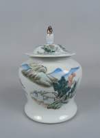 Asiatique : potiche couverte en porcelaine chinoise 18eS (egr)