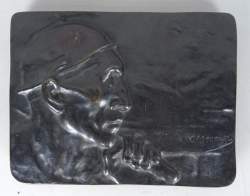 Objet : Plaque en bronze - Mineur - signé MEUNIER Constantin