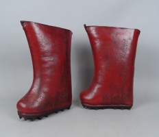 Asiatique: bottes à crampons Chine début 19eS H:44cm a/ certificat