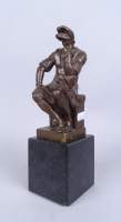 Sculpture: bronze -Lorenzo de Medici d'après Michelangelo- signé SAUVAGE Ron Lio