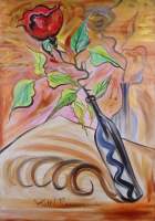 Tableau HST -La rose- signé POSTOVIT Kirill