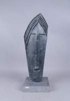 Sculpture: Art shona pierre serpentine ? -Visage- signé P. STAND Zimbabwe 20eS (