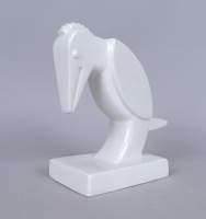 Céramique Sculpture faïence blanche Art Déco de Nimy - Pic vert -