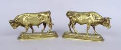 Sculpture Bronze (2) (acc) - Taureau et vache d'après BONHEUR Isidore Jules