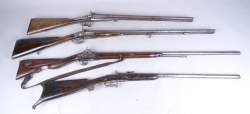 Arme : 3 fusils de chasse à percussion sur capsule + 1 carabine système Flobert (ds l'état)