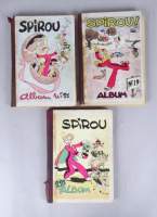 BD : Journal Spirou éd. Dupuis album reliure éditeur(3) : Numéro 19 de 1946 , 21 et 22 de 1947 (Bon état général , déchirures dos , désolidarisé)