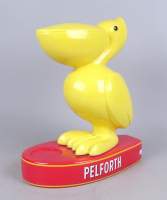 Collection : Présentoir publicitaire PELFORTH en céramique pélican jaune (lettrage se décolle)