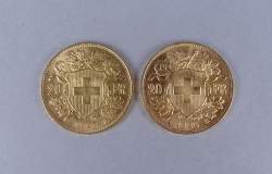 Collection : Pièces de monnaie : 2x20 Fr OR VRENELI (Suisse)
