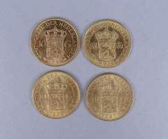 Collection : Pièces de monnaie : 4x10 GULDEN OR