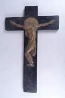 Sculpture métal doré -Christ en croix- signé TINEL Franz