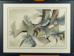 Aquarelle sur papier -Insecte- daté 1983 signé HUPET Andre