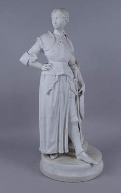 Sculpture : Biscuit - Jeanne d'Arc - signé BERTHOZ Joseph (19eS)