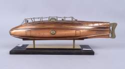 Objet : Maquette de l'ICTINEO II en cuivre et laiton 1ère moitié 20eS