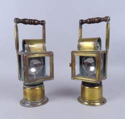 Objet Paire de lanternes à galène en cuivre Hubert JORIS Liege