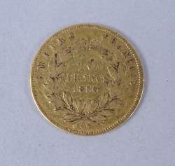 Collection : Pièce de monnaie : 10 FF en or Napoleon III 1856
