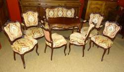 Meuble: Salon de style Louis XV époque Napoléon III canapé 2 fauteuils 4 chaises