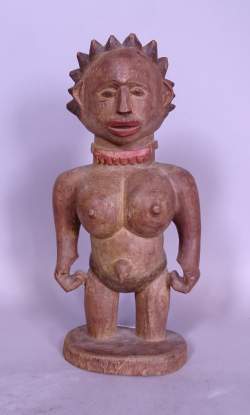 Africain: IBO Nigeria statue féminine H:32cm Africain: IBO Nigeria statue féminine H:32cm