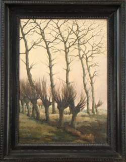 Tableau HSP -Paysage a/saules têtards- signé APOL Louis Tableau HSP -Paysage a/saules têtards- signé APOL Louis