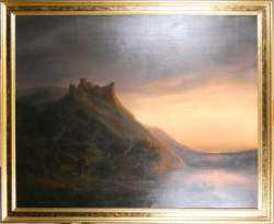Tableau HST rentoilé -Lever de soleil- attribué à ANDRY François