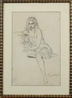 Tableau: dessin fusain -femme assise- signé CARLEGLE Charles Emile Tableau: dessin fusain -femme assise- signé CARLEGLE Charles Emile