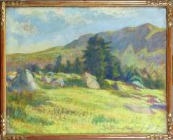 Tableau: Pastel sur papier (acc) -Paysage de Provence- signé ART Berthe Tableau: Pastel sur papier (acc) -Paysage de Provence- signé ART Berthe