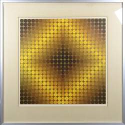 Estampe: Multiple couleurs attribué à VASARELY Victor Estampe: Multiple couleurs attribué à VASARELY Victor