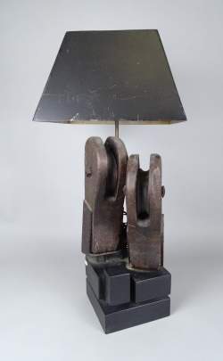 Luminaire: composition en bois montée en lampe LEFEVRE Pol Luminaire: composition en bois montée en lampe LEFEVRE Pol