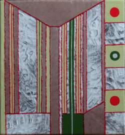 Tableau: Cuir acrylique sur bois -Composition- monogrammé, daté 2013 signé au do Tableau: Cuir acrylique sur bois -Composition- monogrammé, daté 2013 signé au do