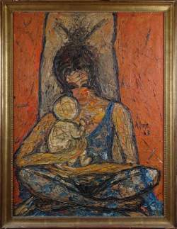Tableau HST -La famille- signé ALINE 63 BIENFAIT Aline Tableau HST -La famille- signé ALINE 63 BIENFAIT Aline