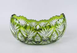 Verrerie : Coupe/Jardinière (micro rayures) en cristal taillé Val Saint Lambert attribué à FOUARGE Hubert Verrerie : Coupe/Jardinière (micro rayures) en cristal taillé Val Saint Lambert attribué à FOUARGE Hubert