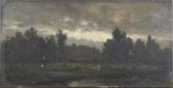 Tableau HSB d'acajou - Paysage - signé VAN KUYCK Frans