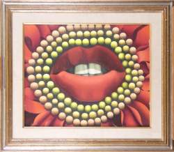 Tableau HST (frottement) - La bouche - signé Danielle DE FAYS Danielle Tableau HST (frottement) - La bouche - signé Danielle DE FAYS Danielle