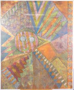 Tableau : technique mixte/papier - Composition - daté 1990 signé LINOTTE Georges Tableau : technique mixte/papier - Composition - daté 1990 signé LINOTTE Georges