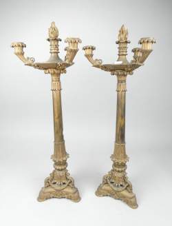Objet : Paire de chandeliers d'époque Napoléon III à 4 bras de lumières