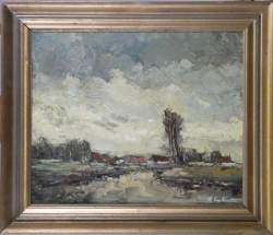 Tableau HST - Paysage - (rest) signature illisible Tableau HST - Paysage - (rest) signature illisible
