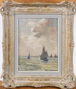 Tableau HST - Marine - signé VAN GENESEN Franz Tableau HST - Marine - signé VAN GENESEN Franz