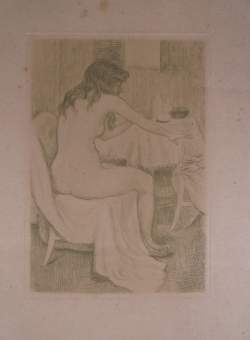 Estampe : Eau forte - Le tube - signé VAN RYSSELBERGHE Théo Estampe : Eau forte - Le tube - signé VAN RYSSELBERGHE Théo